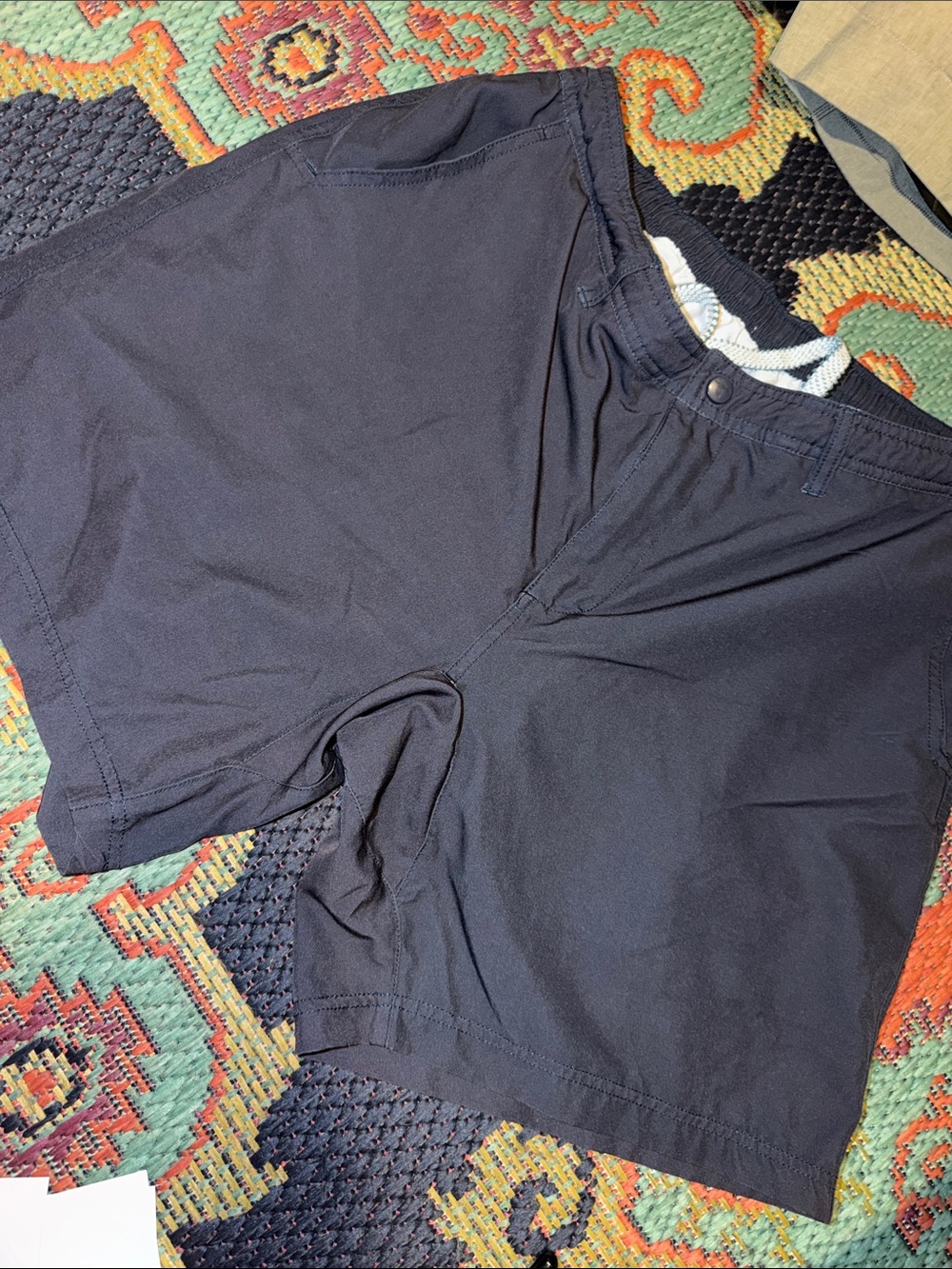 Men's Navy Flat-Front Casual Shorts